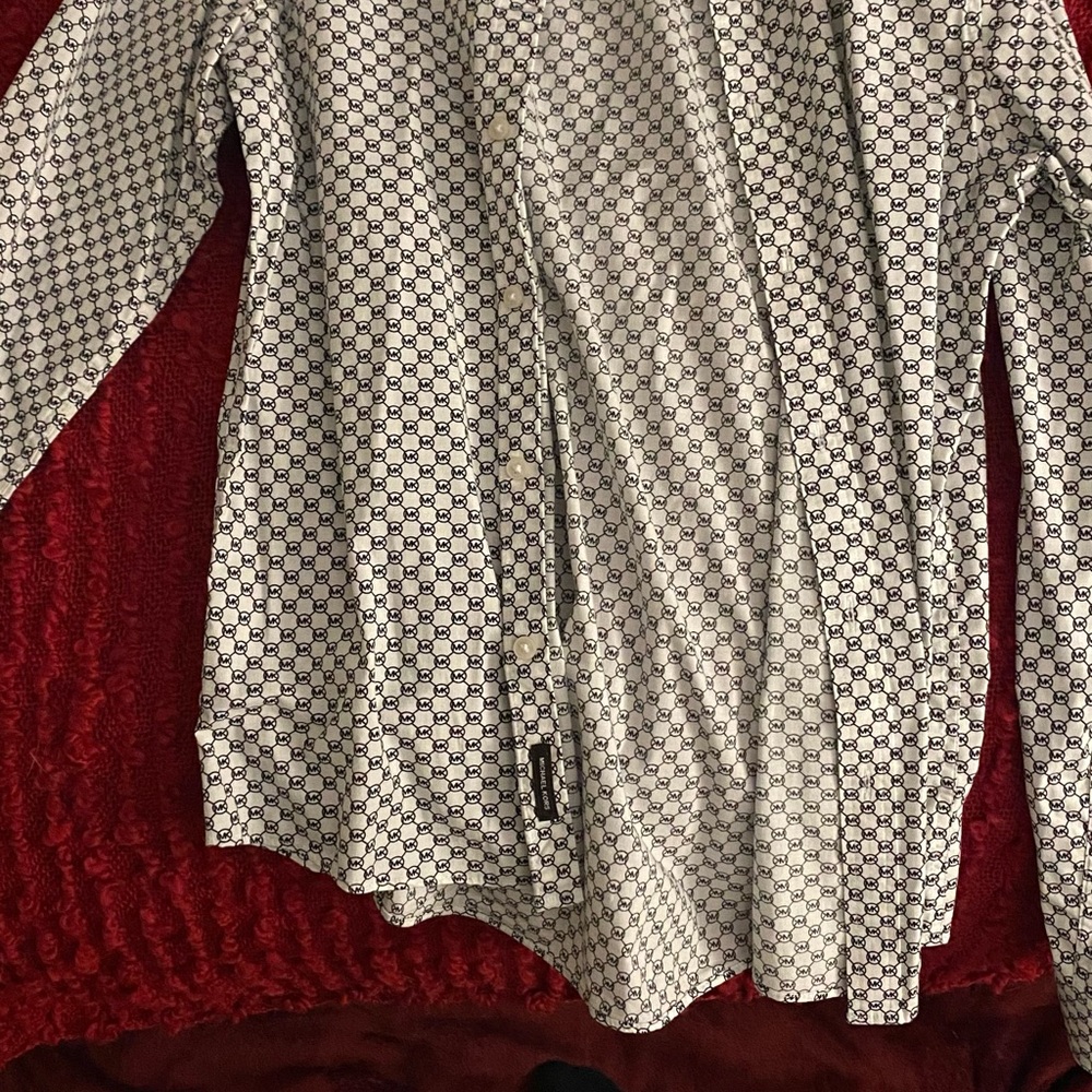 Michael Kors Black and White Patterned Shirt